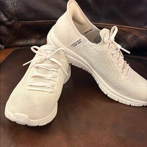 Skechers Women's Cream Knit Sneakers
